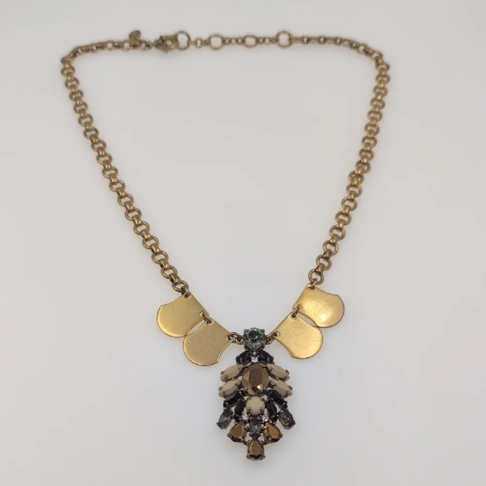 J. Crew Gold and Black Statement Necklace